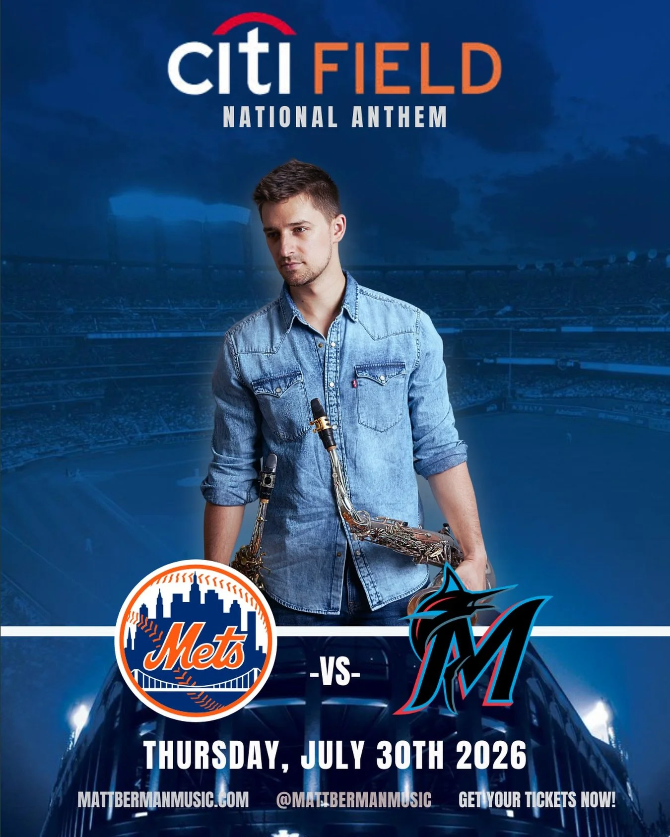 I&rsquo;ve been fortunate to perform on stages around the world, but there&rsquo;s always something different about doing it at home.

On July 30th, I&rsquo;ll be performing the National Anthem at @citifield before the @mets take on the @marlins .

L