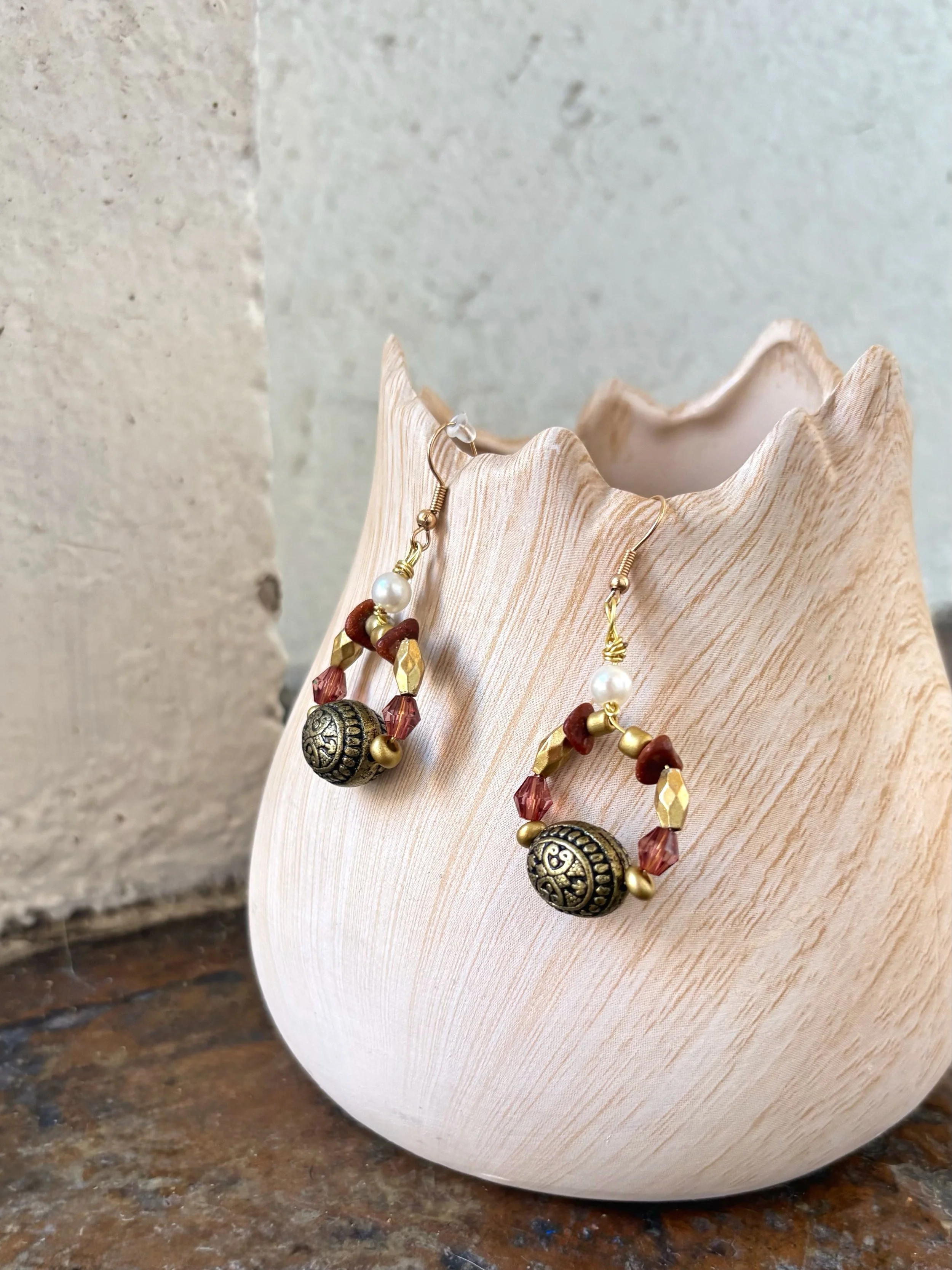 Vintage Ember Loop Earrings