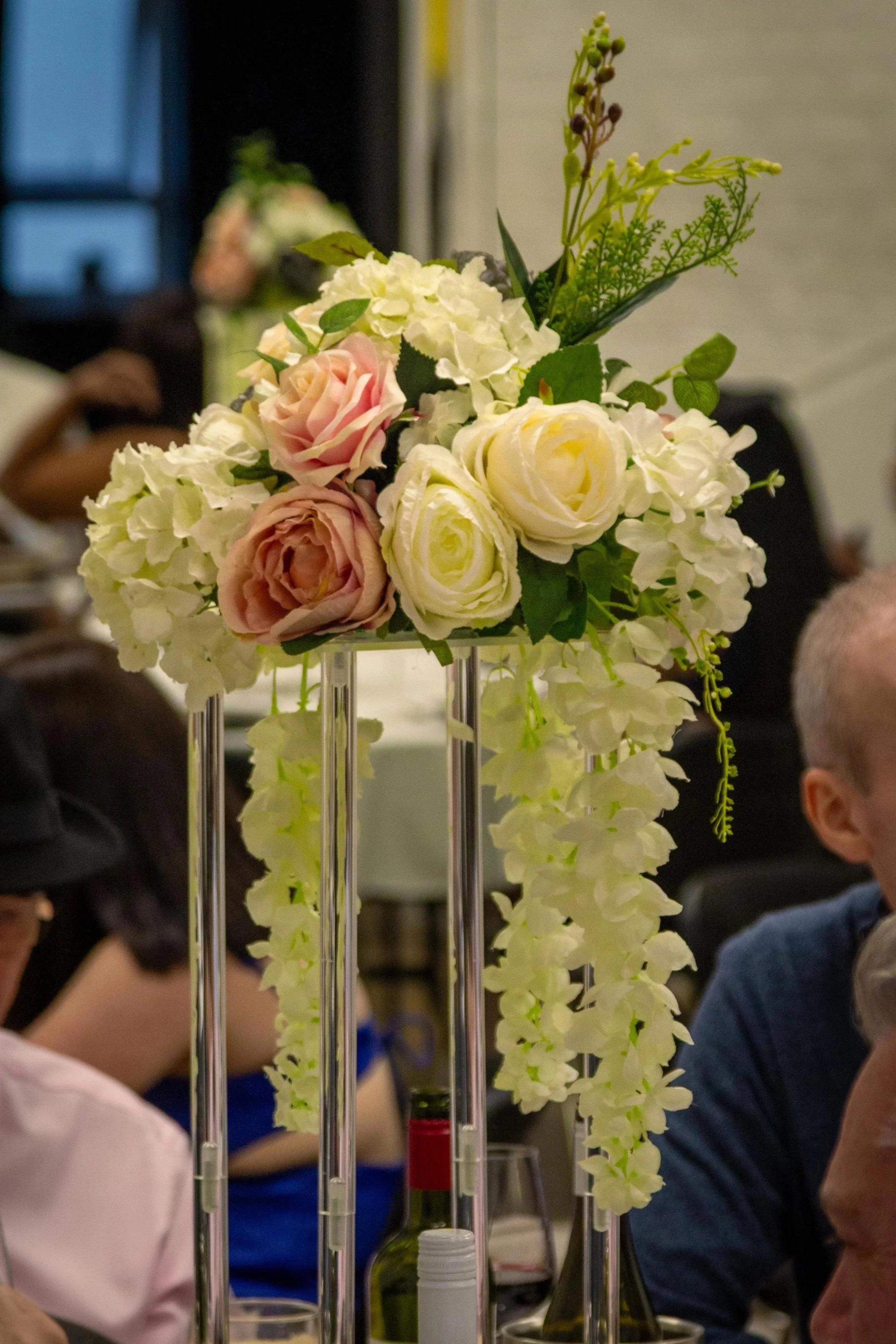 Artificial flower arrangement centrepiece hire 