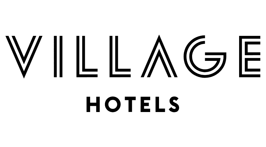 Logo for Village Hotels with the word 'VILLAGE' in stylized black letters and 'HOTELS' underneath.