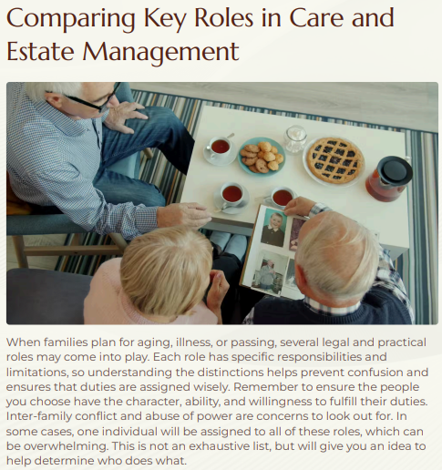 Key Roles in Care and Estate Management