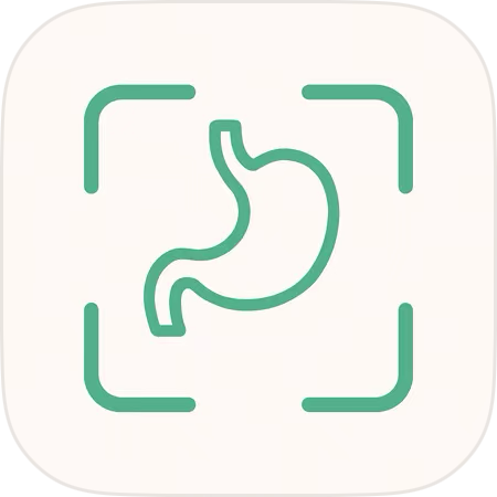 This is the logo for a new health tech app.  An app to improve your GI health with AI tools