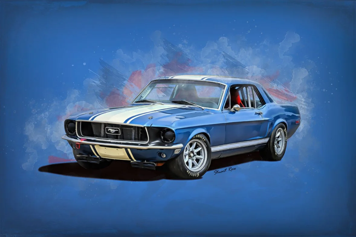 Group N Blue Ford Mustang