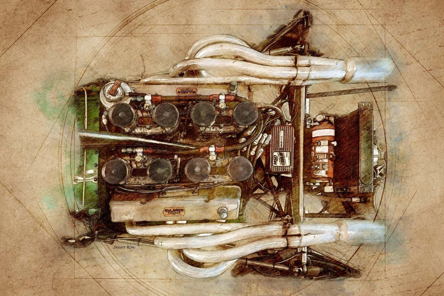 Formula 5000 McLaren M10B Engine Overhead