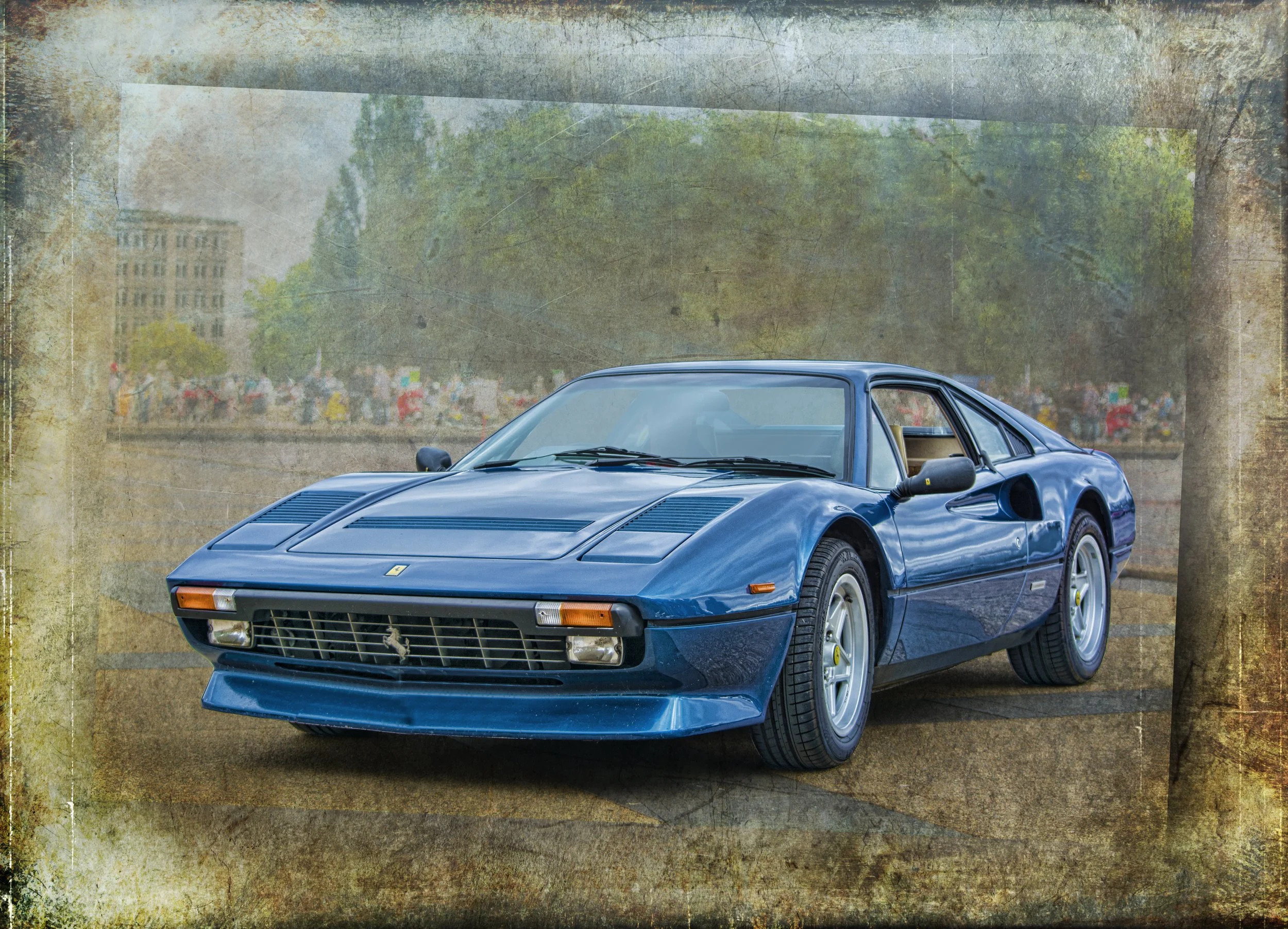 Blue Ferrari 308