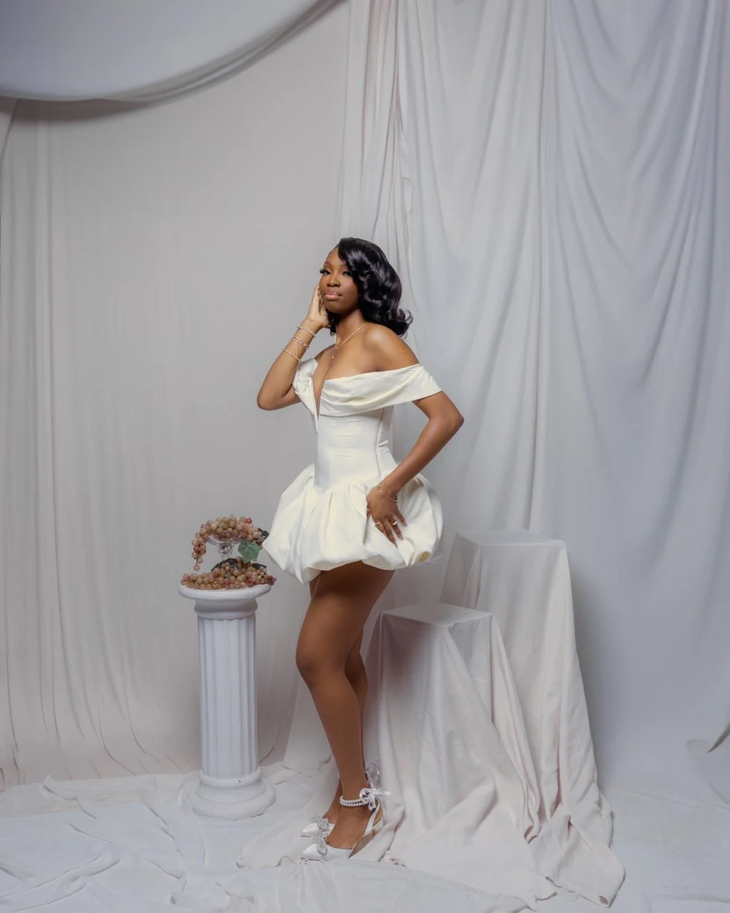 Laurie’s customers, Evan and Kade, running down a mountain after getting married. 