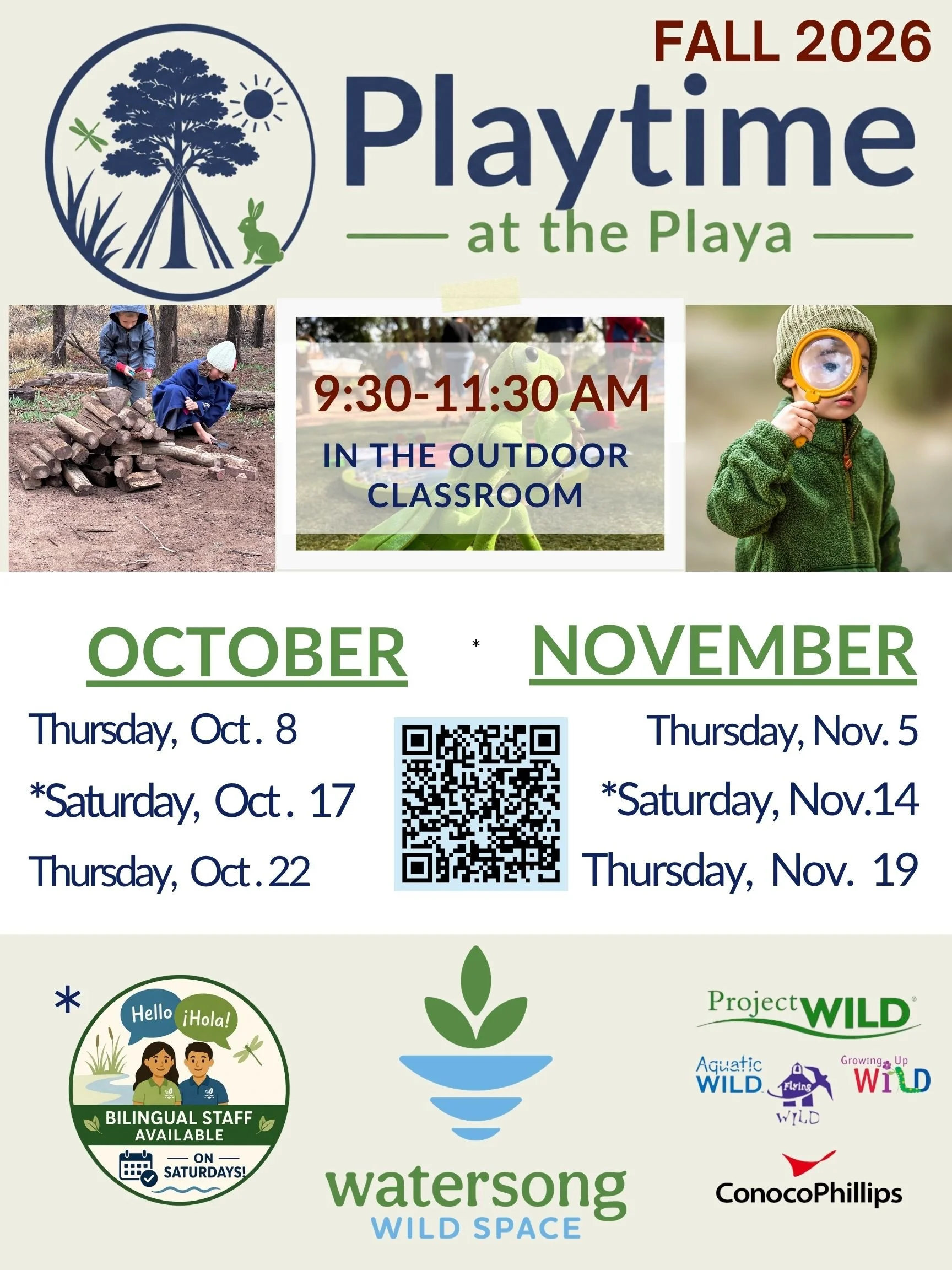 Playtime at the Playa for children and their caregivers