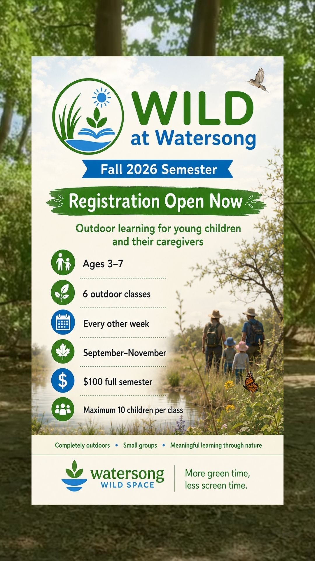 WILD at Watersong-Registration OPEN for Fall 2026 semester