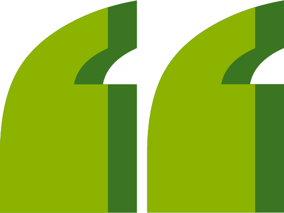 Close-up of a green geometric logo with two curved shapes facing each other.