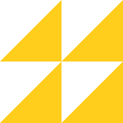 A geometric pattern of yellow triangles and black triangles arranged in a symmetrical design.