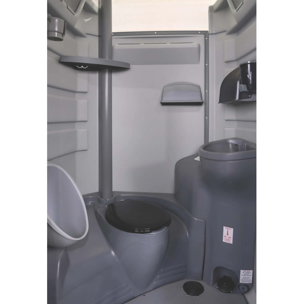 flushable portable toilet interior