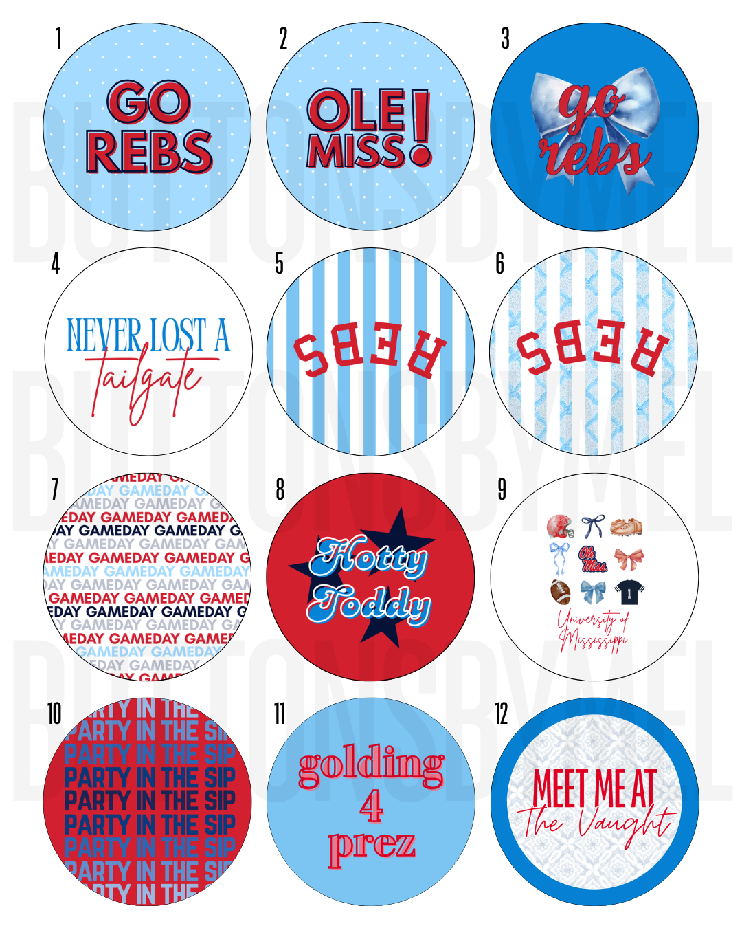 OLE MISS Gameday Buttons