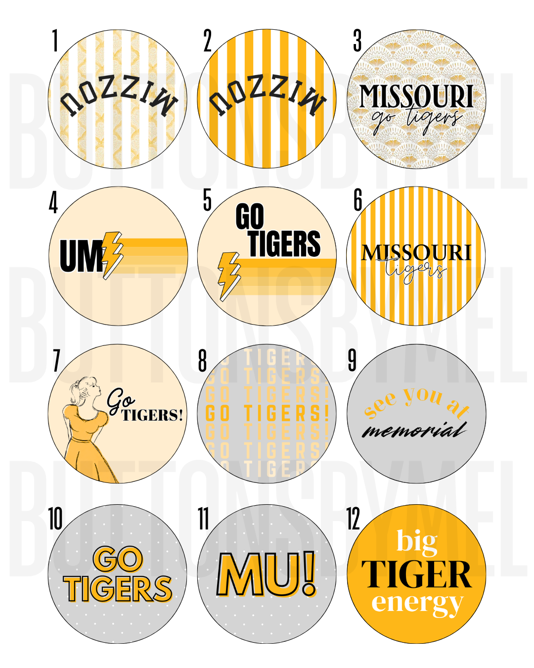 MISSOURI Gameday Buttons