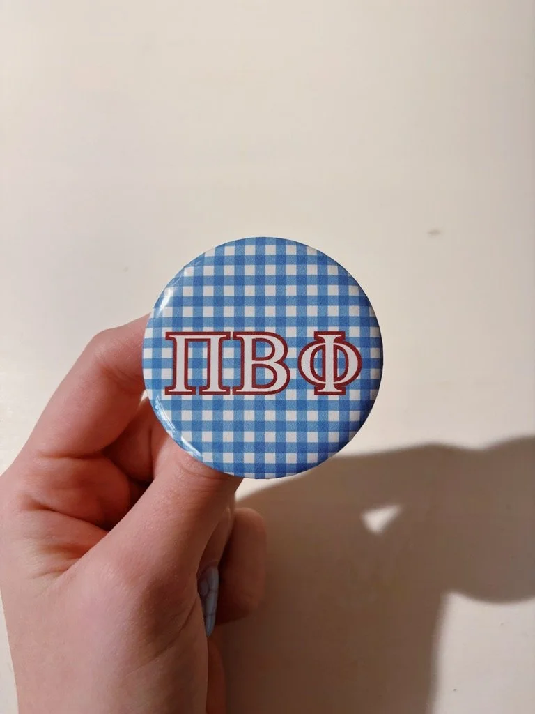 PI BETA PHI Gingham Gameday Button