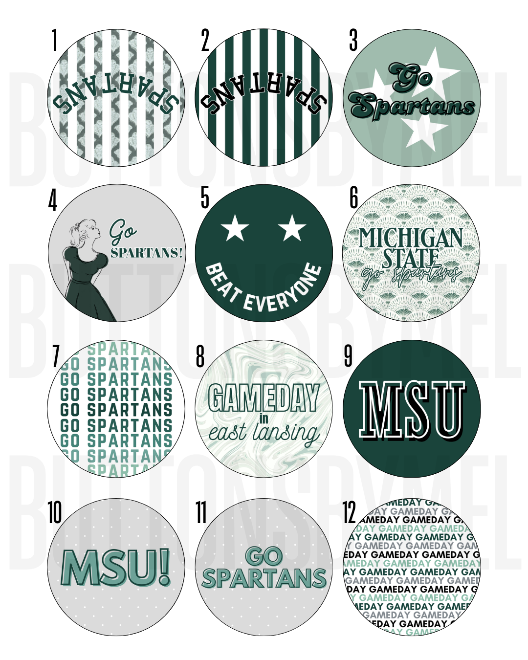 MICHIGAN STATE Gameday Buttons