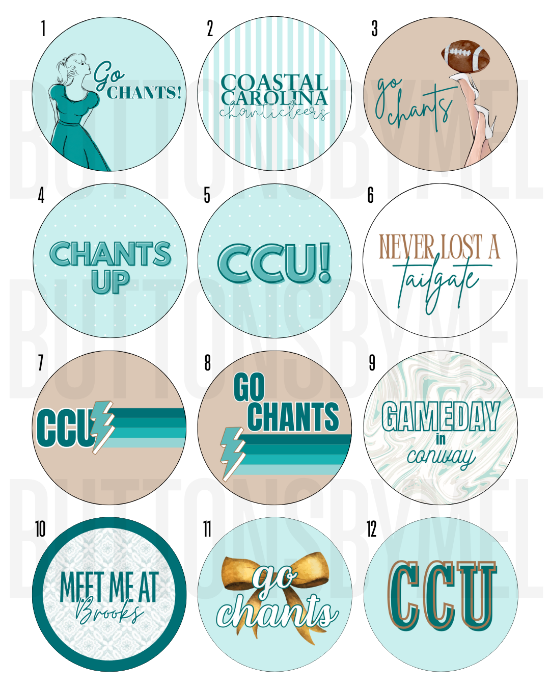 COASTAL CAROLINA Gameday Buttons