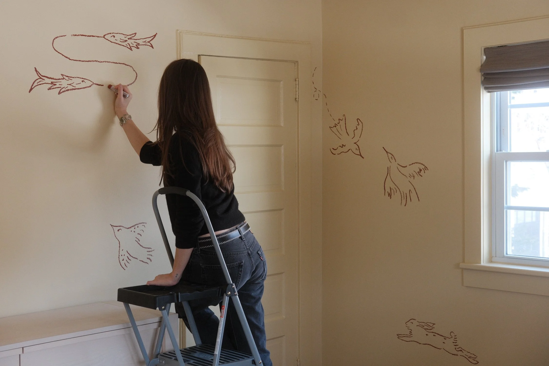 mural woodland critters nursery art