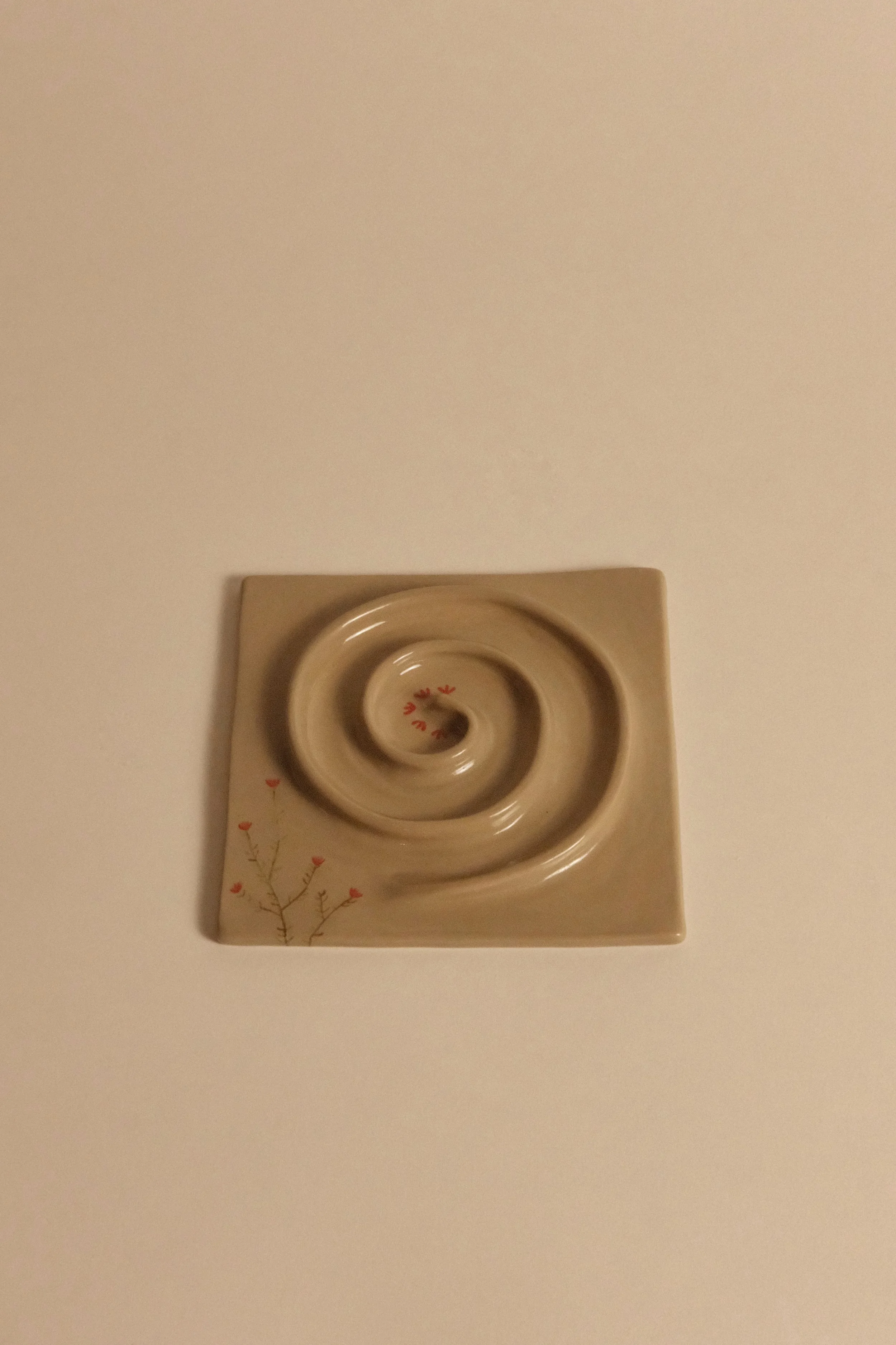 Spiral Jewelry Dish in Beige