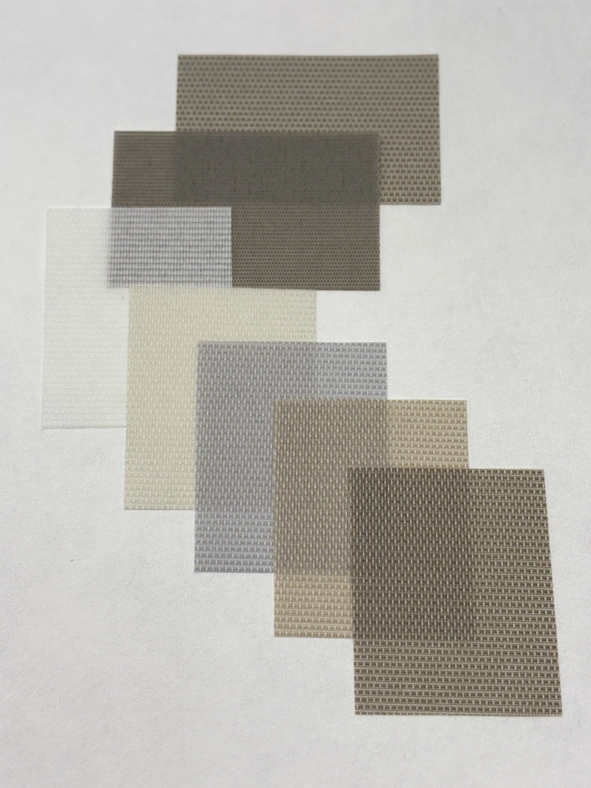Flatlay image of shade fabric swatches