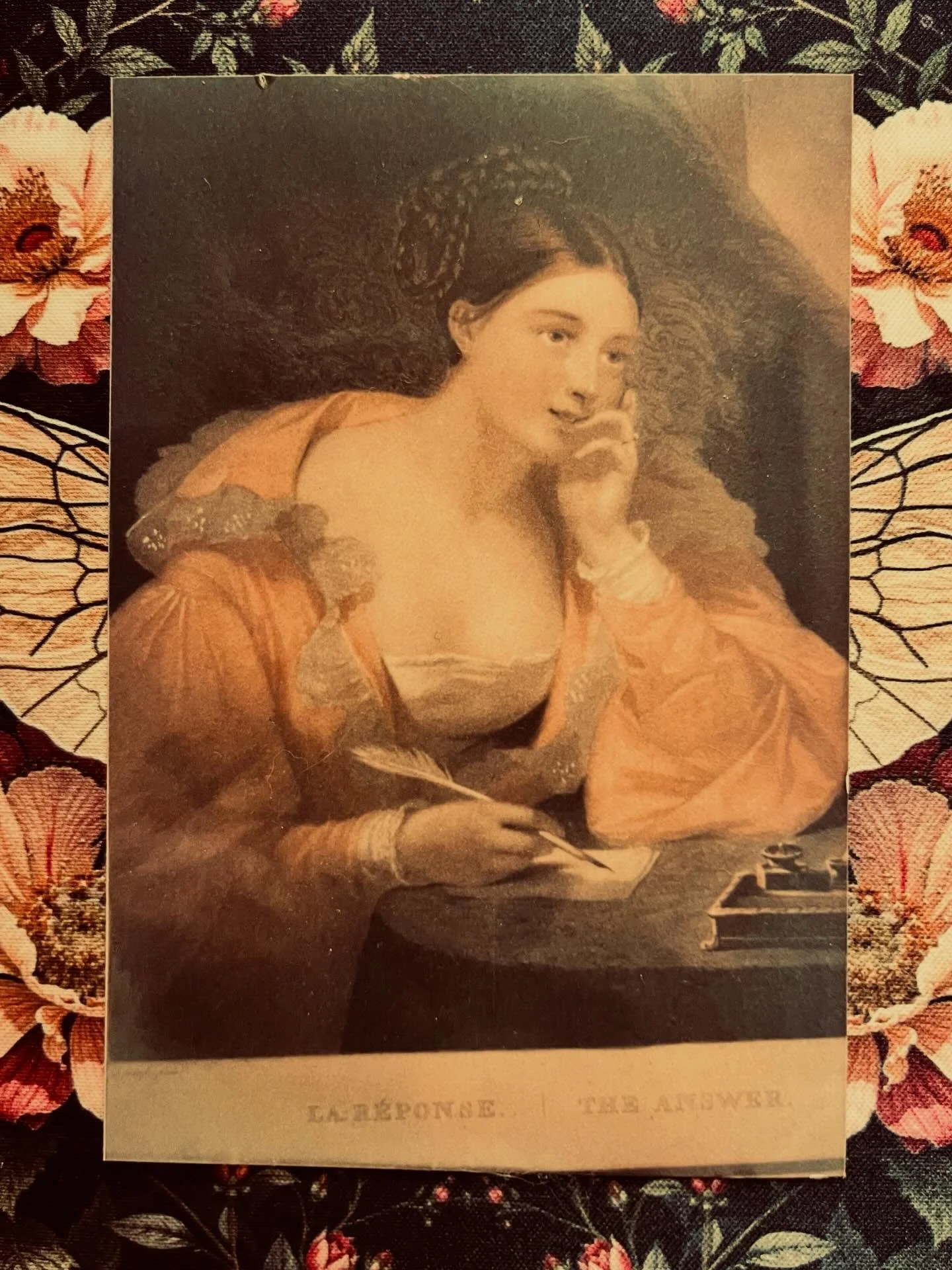 I found this snapshot in an old family album and have her propped up on my writing desk. I like to imagine her mind is in the gutter just like mine 😇