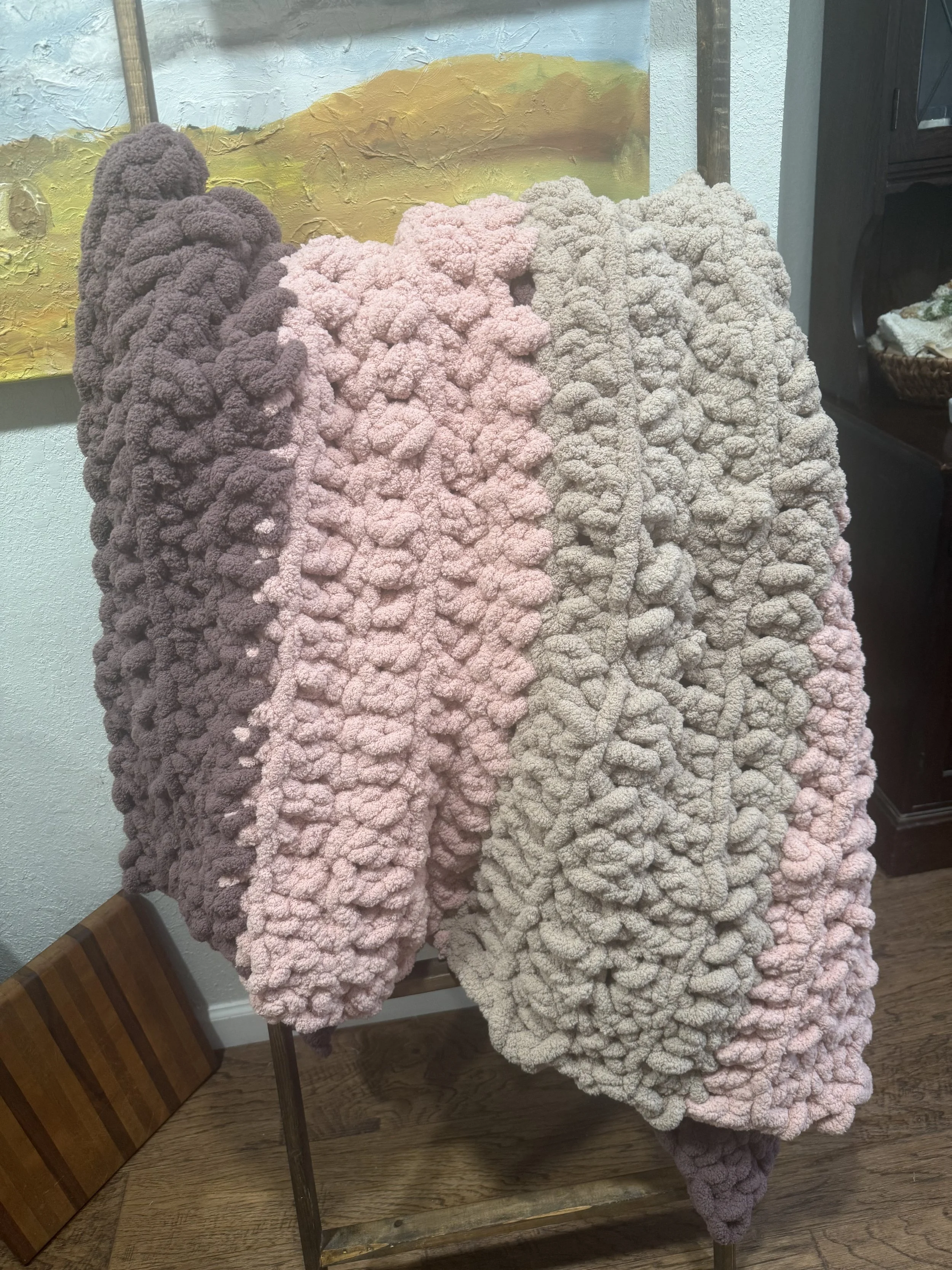 Burgundy Double Stitch Blanket