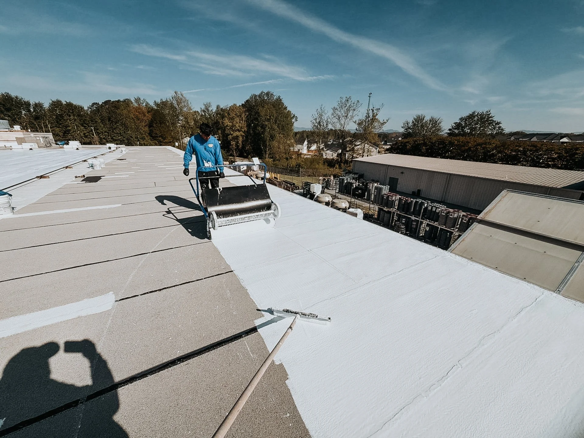 Commercial Roof Coating on a Modified Bitumen Roof in Greenville, SC: Tractor Supply Project