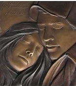 Departure Relief - Bronze Couple Sculpture by George Lundeen