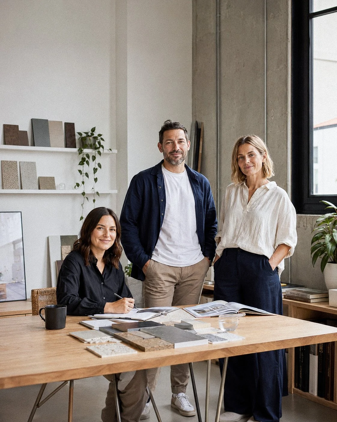  Small business team meeting around a table in a bright office 