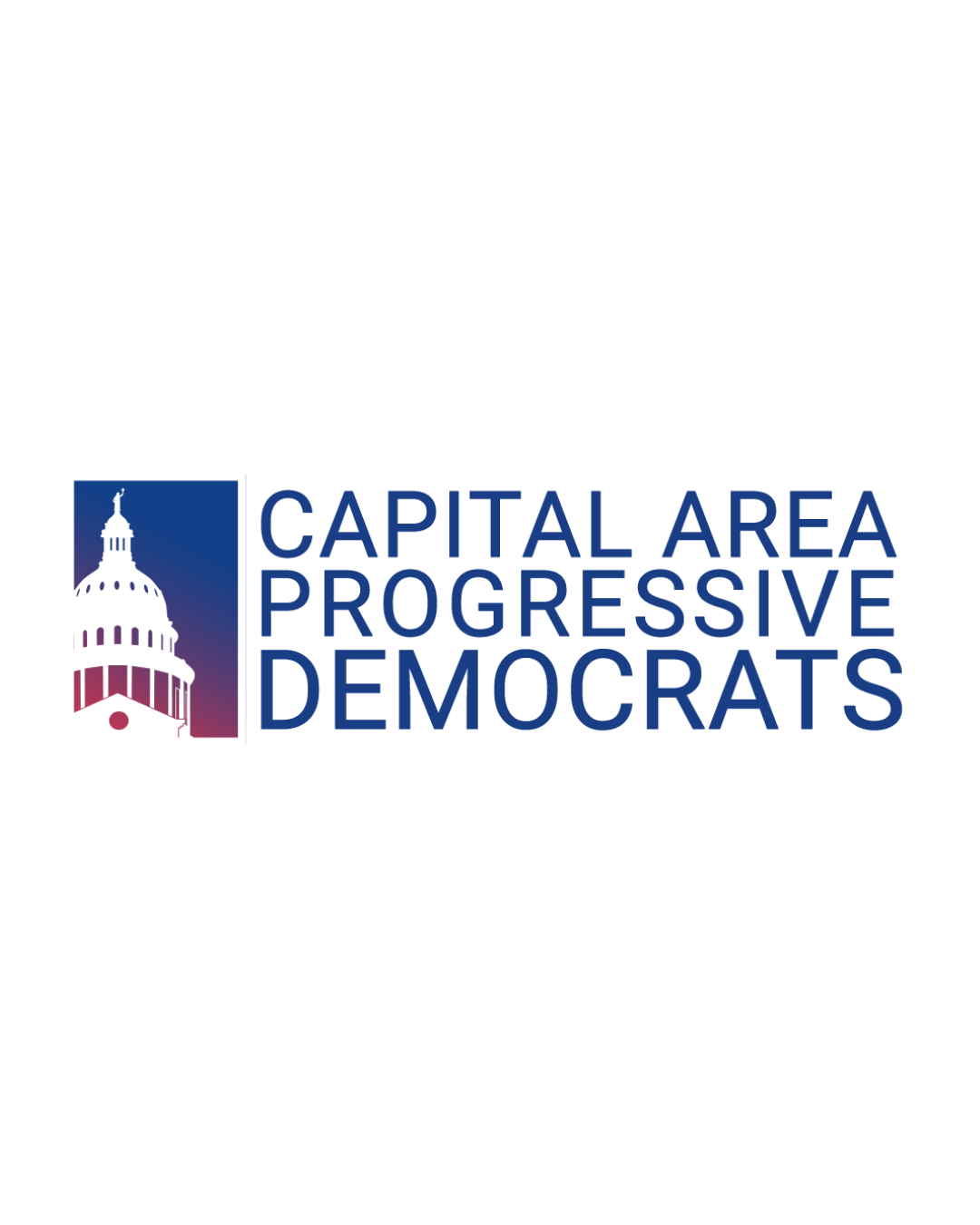 Logo with a silhouette of the Capitol dome and the text 'Capital Area Progressive Democrats'.