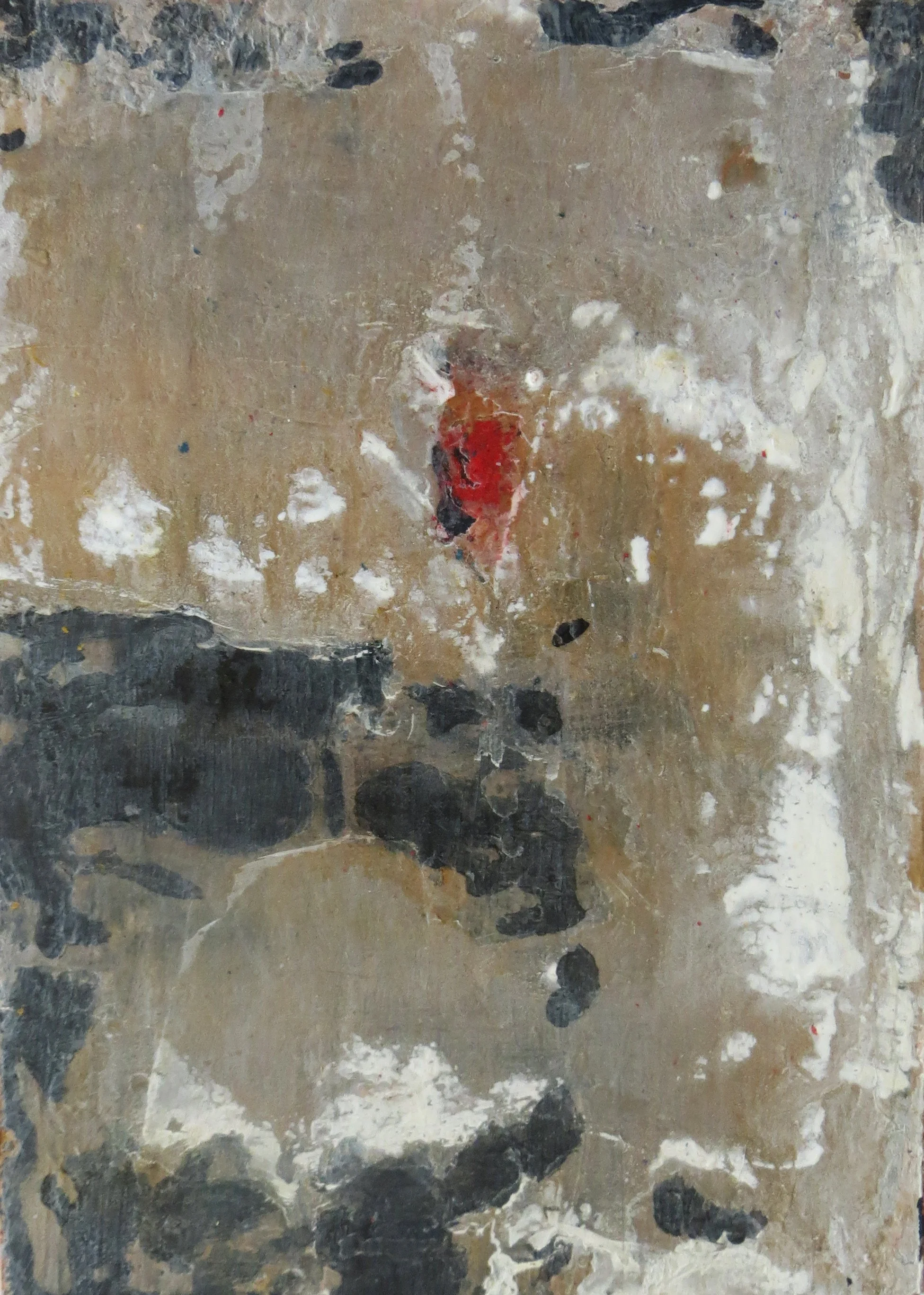 Yin/Yang Red #1,
mixed media on wood, 7"x5" 