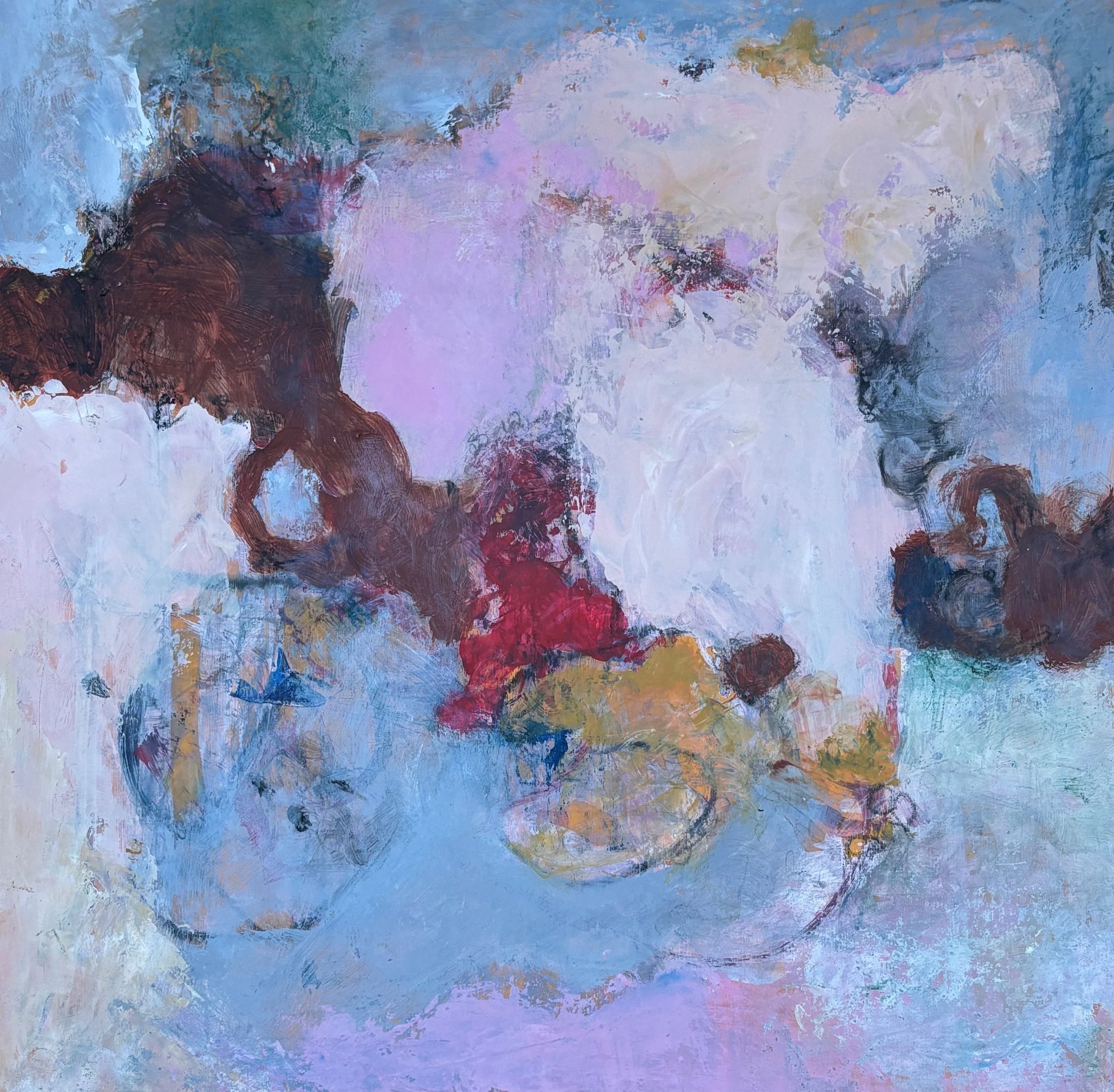 Bring in Light and Joy, 
mixed media on cradled wood panel, 12"x12"
