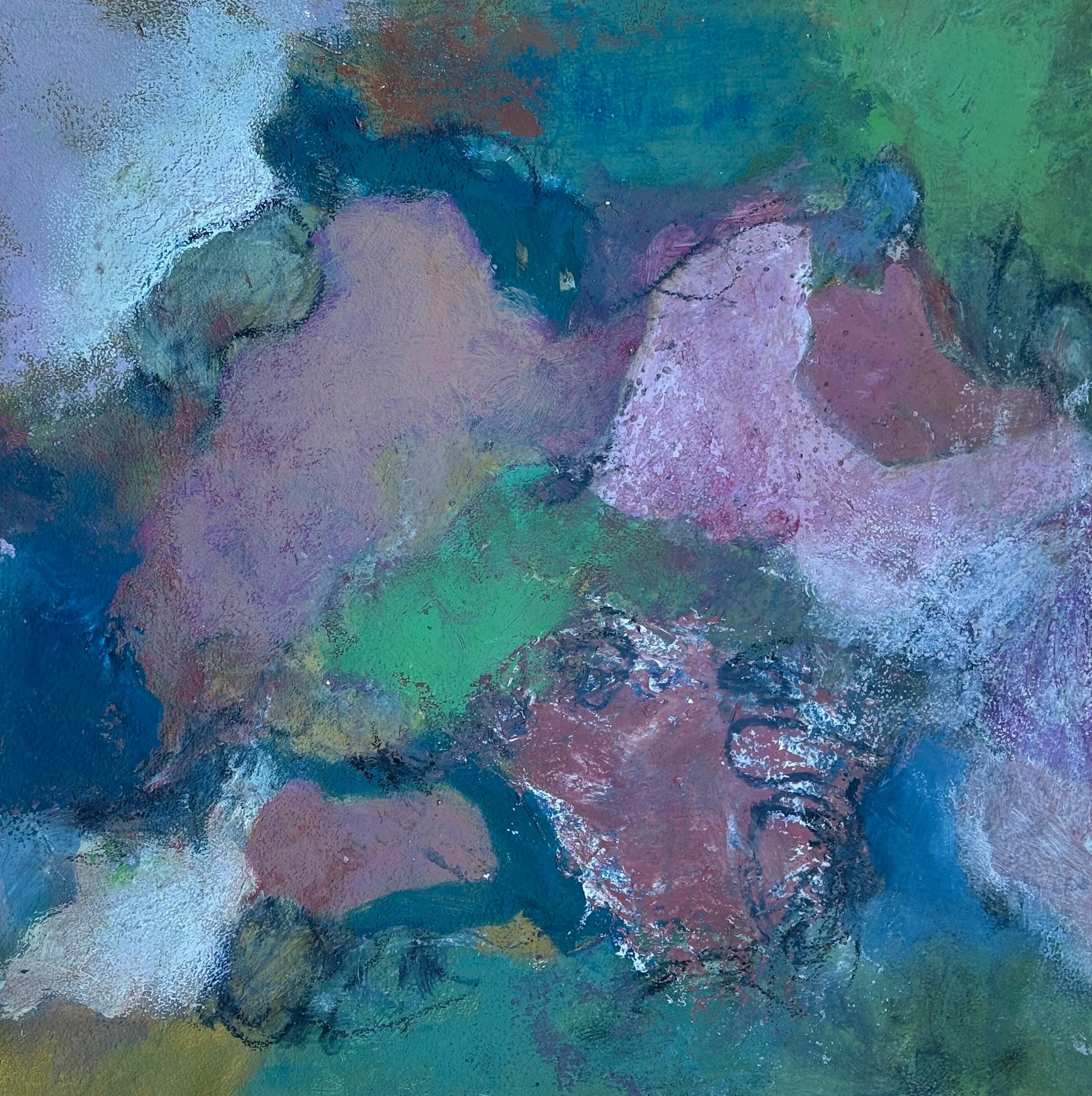 Organic Movement #2, 
mixed media on cradled wood panel, 12"x12"
