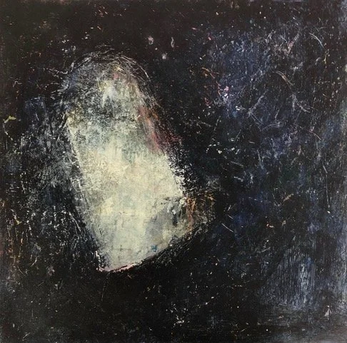 Hope, mixed media on cradled panel, 12"x12"