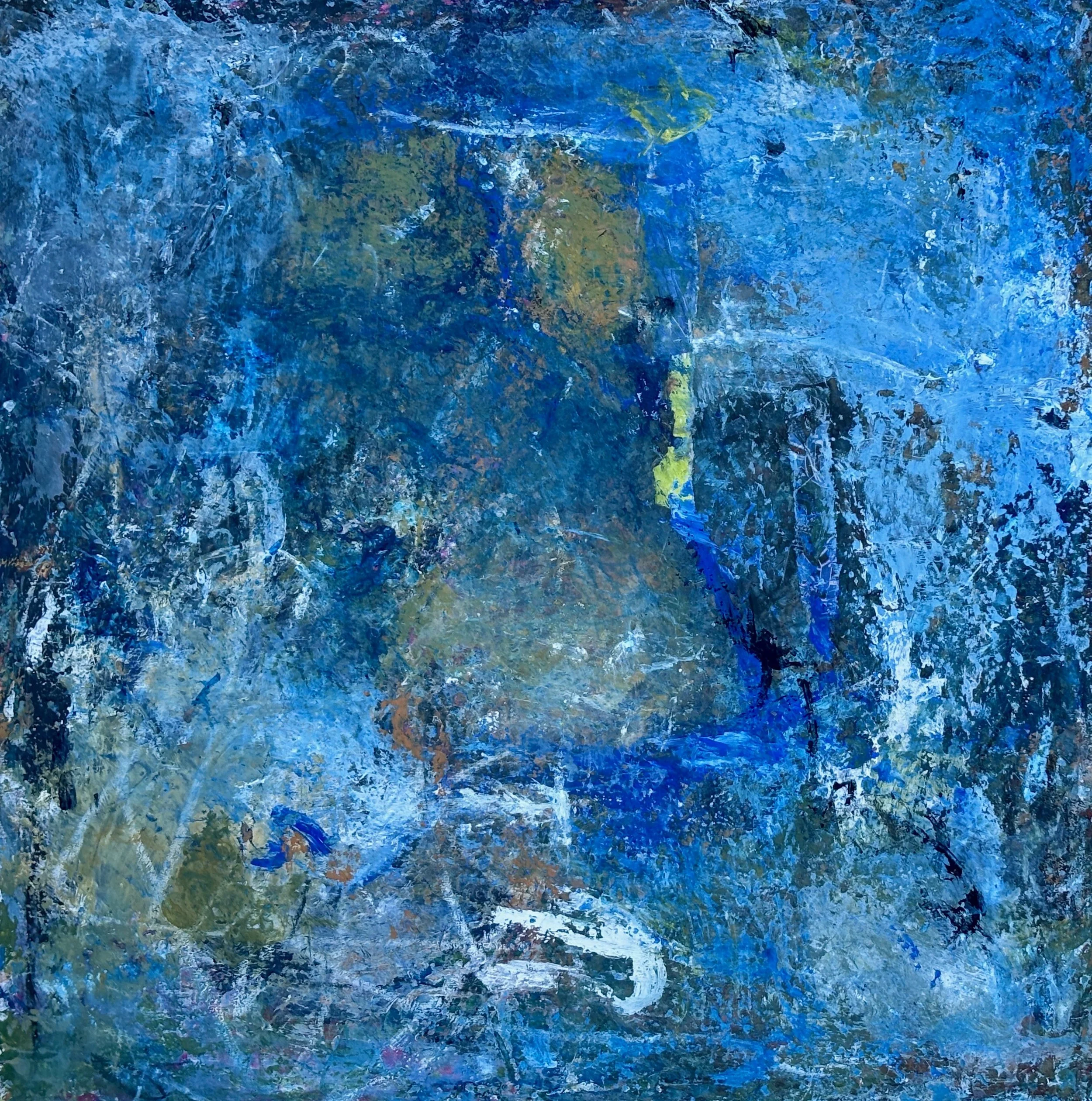 Where Are We Headed?, 
mixed media on cradled wood panel, 12"x12"
