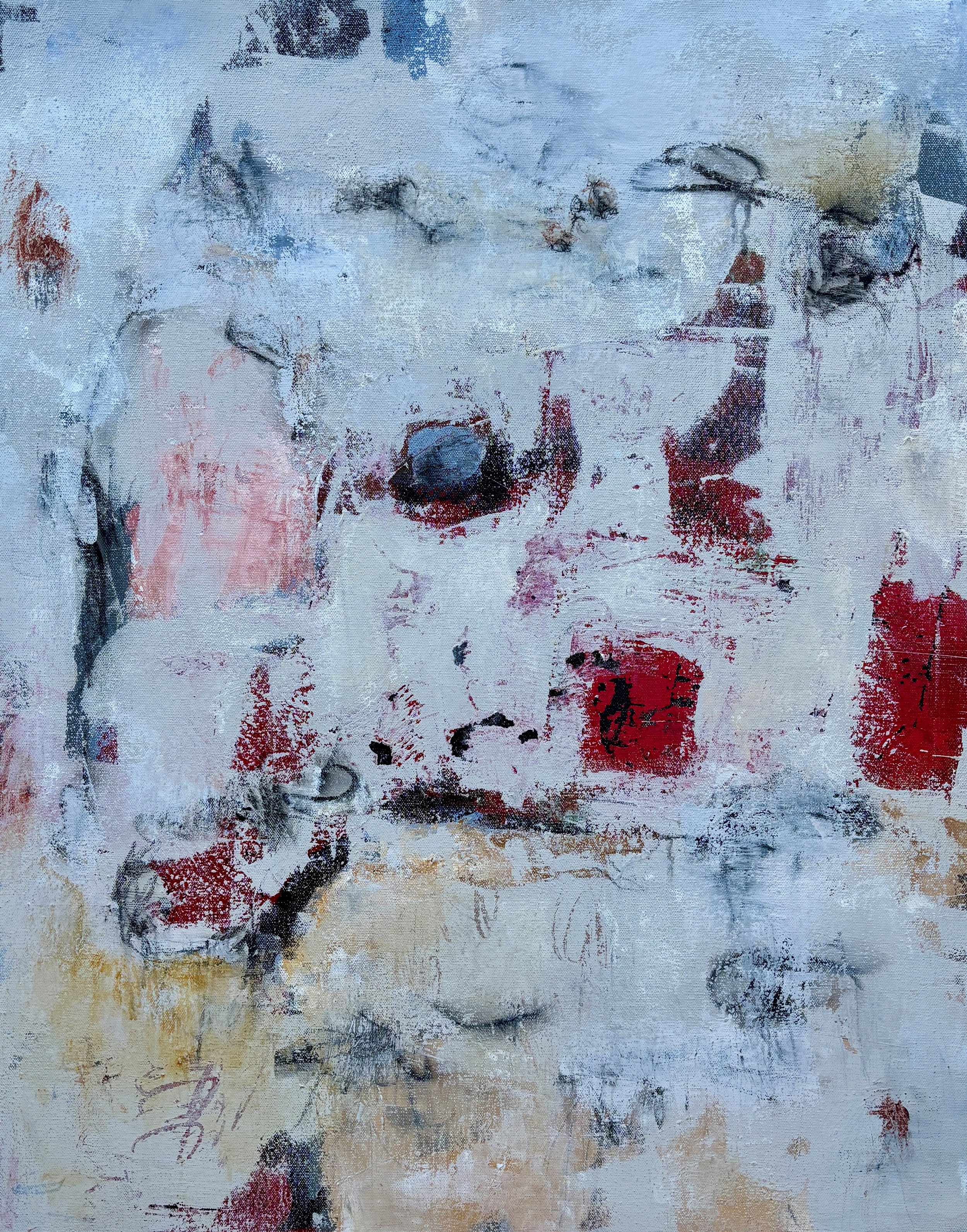 Past, Present, Future, mixed media on canvas, 30"x24"