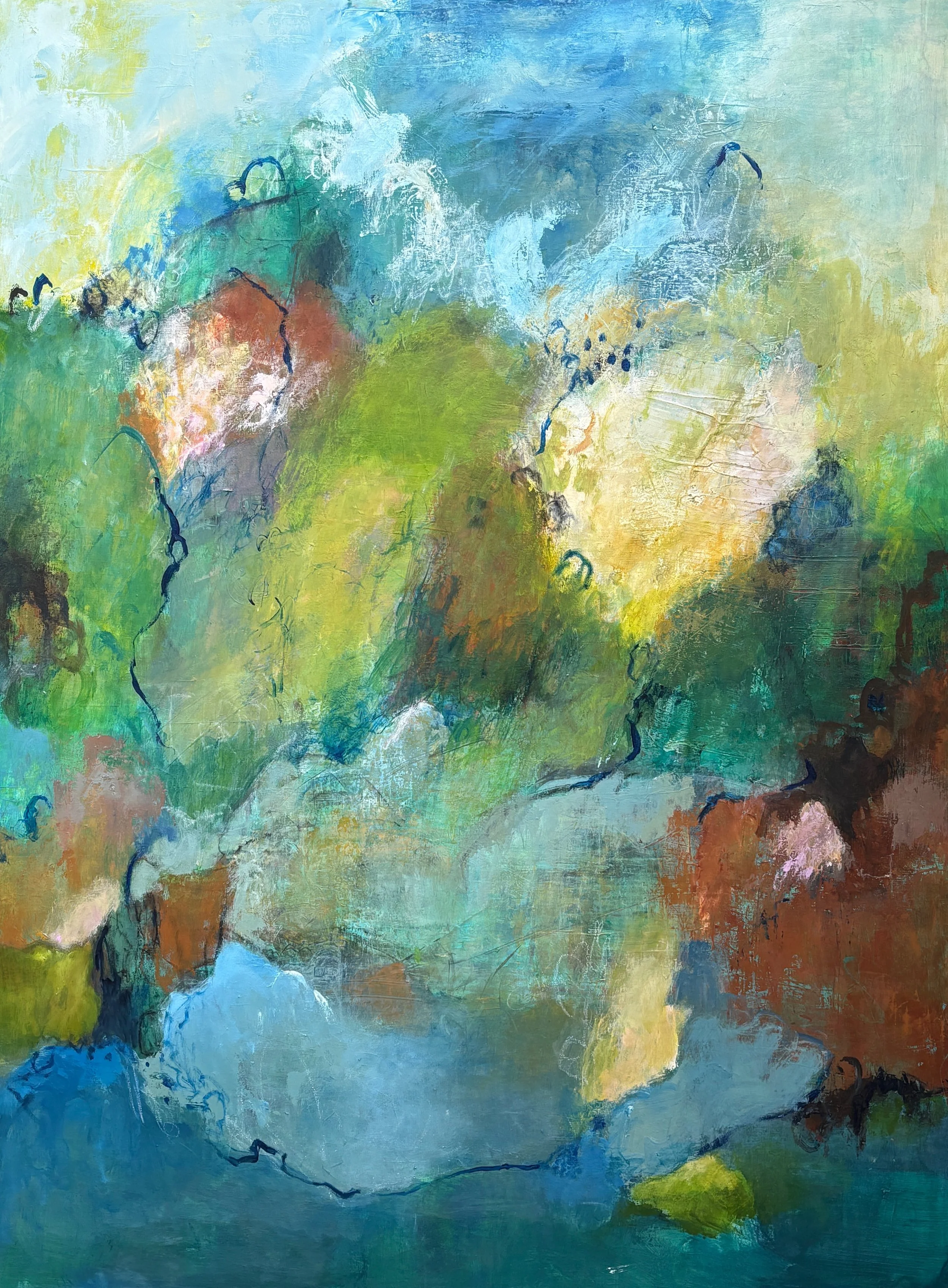 Costa Rica on my Mind, mixed media on canvas, 72"x48"