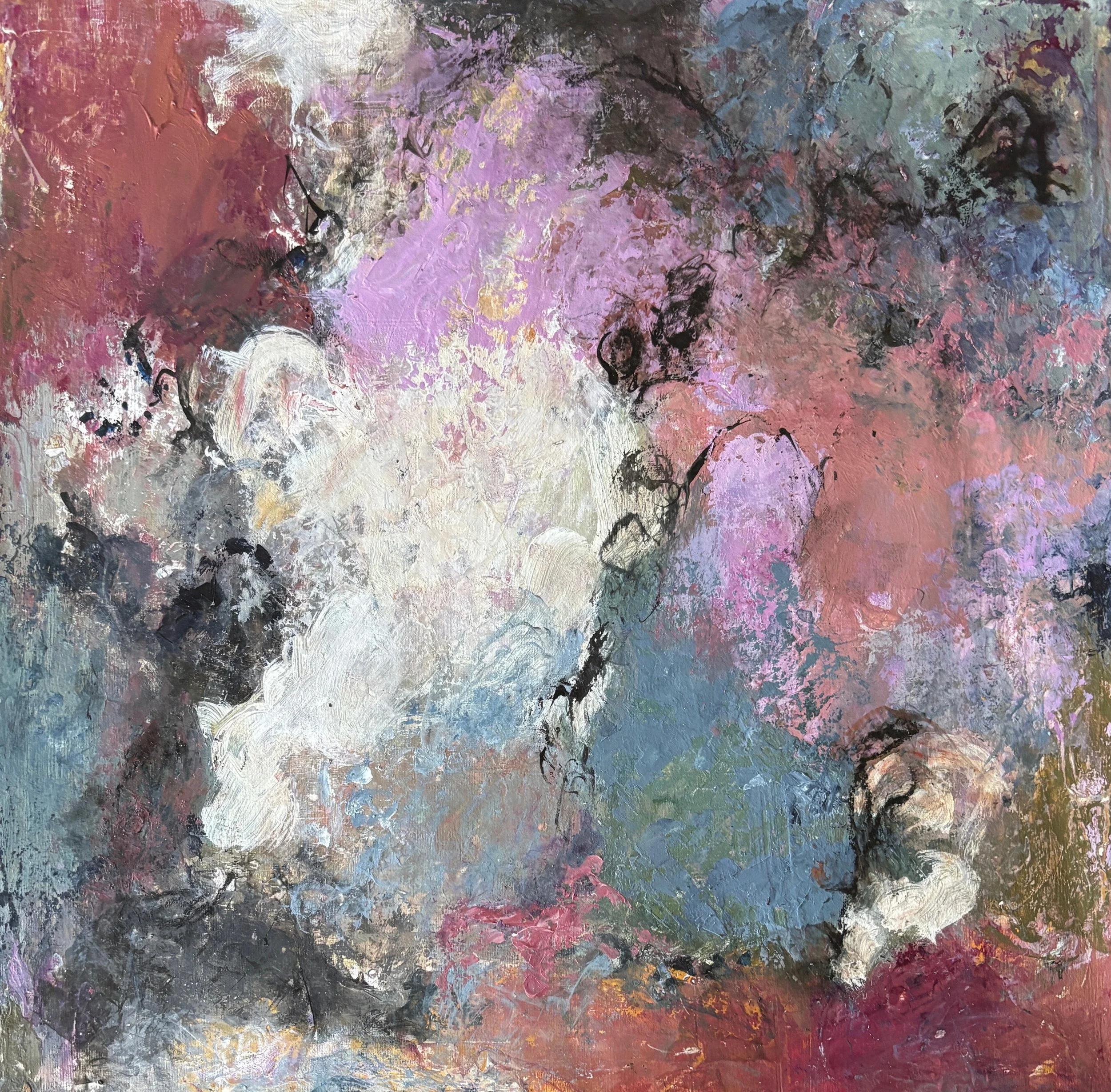 Light Within, 
mixed media on cradled wood panel, 12"x12"