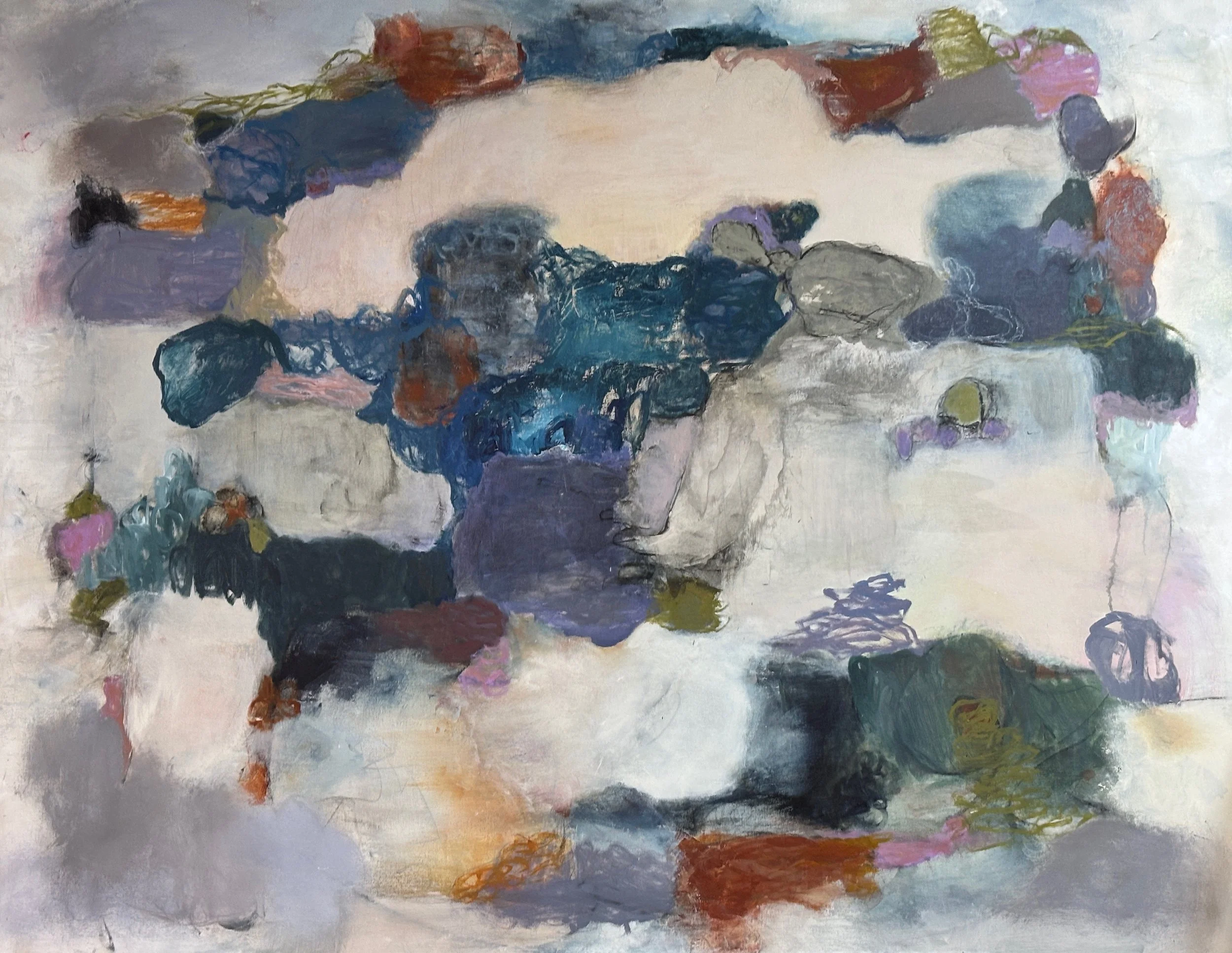 Moving thru Space, mixed media on canvas, 
60"x48" 