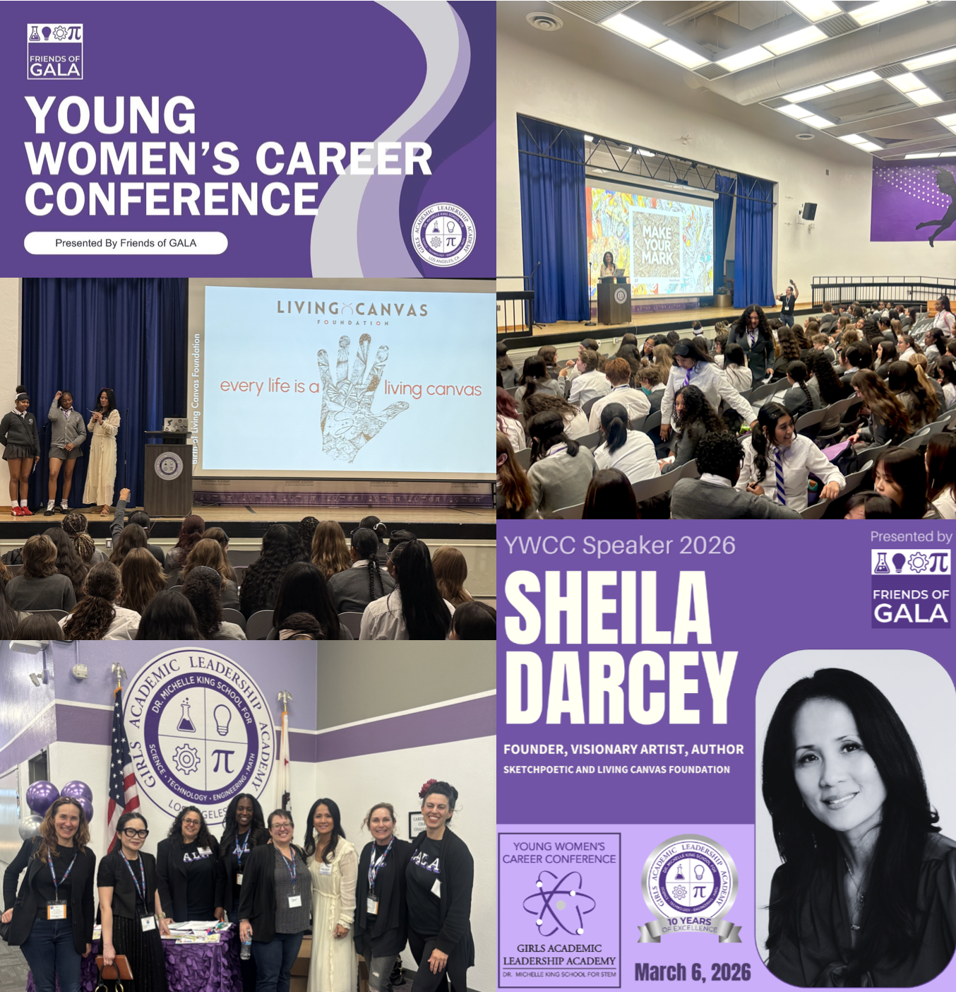 Young Women's Career Conference 2026. Speaker: Sheila Darcey, Founder of Living Canvas Foundation.