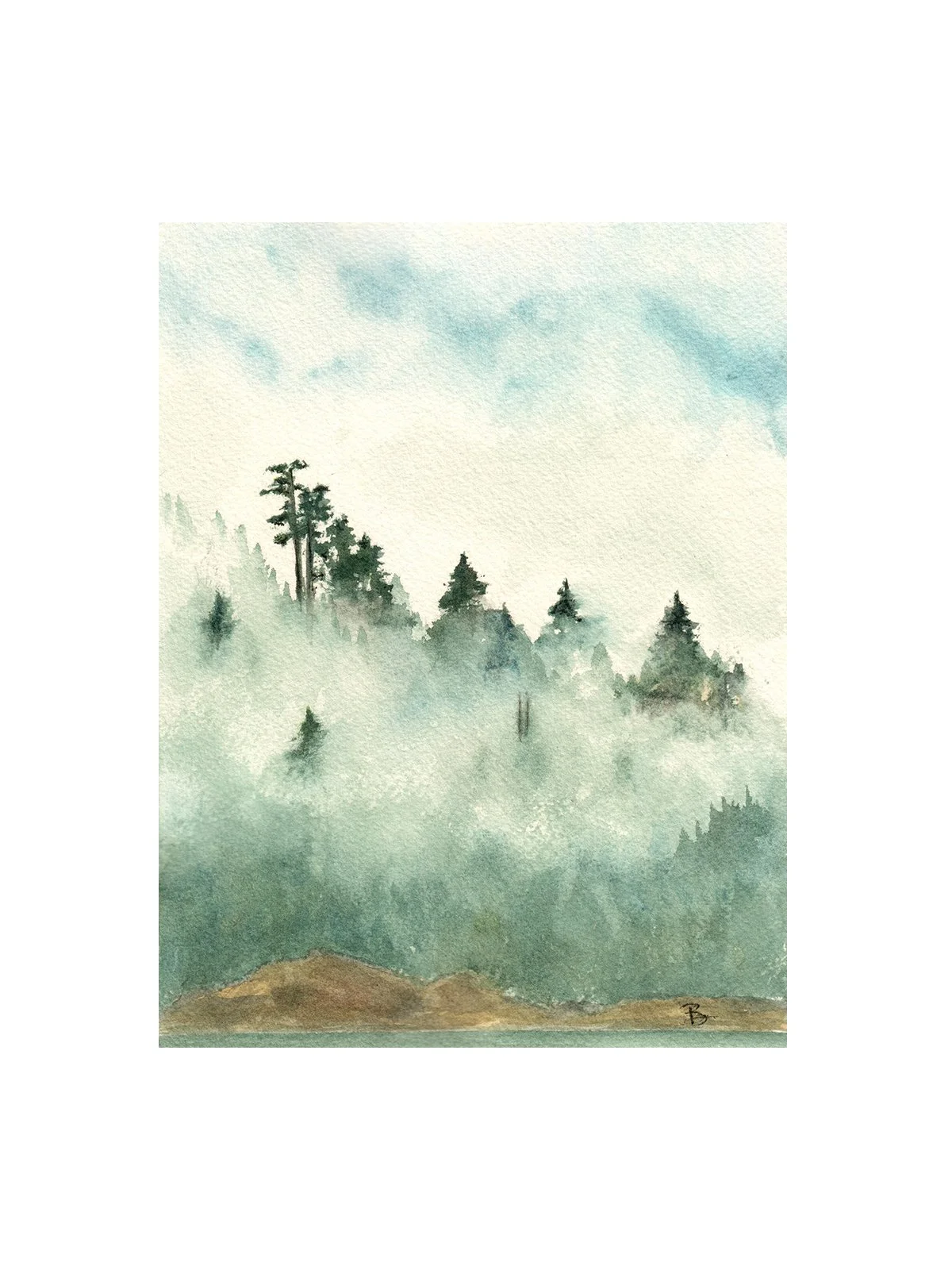 Towering Beauties, 2025, Watercolour 6" X 8"