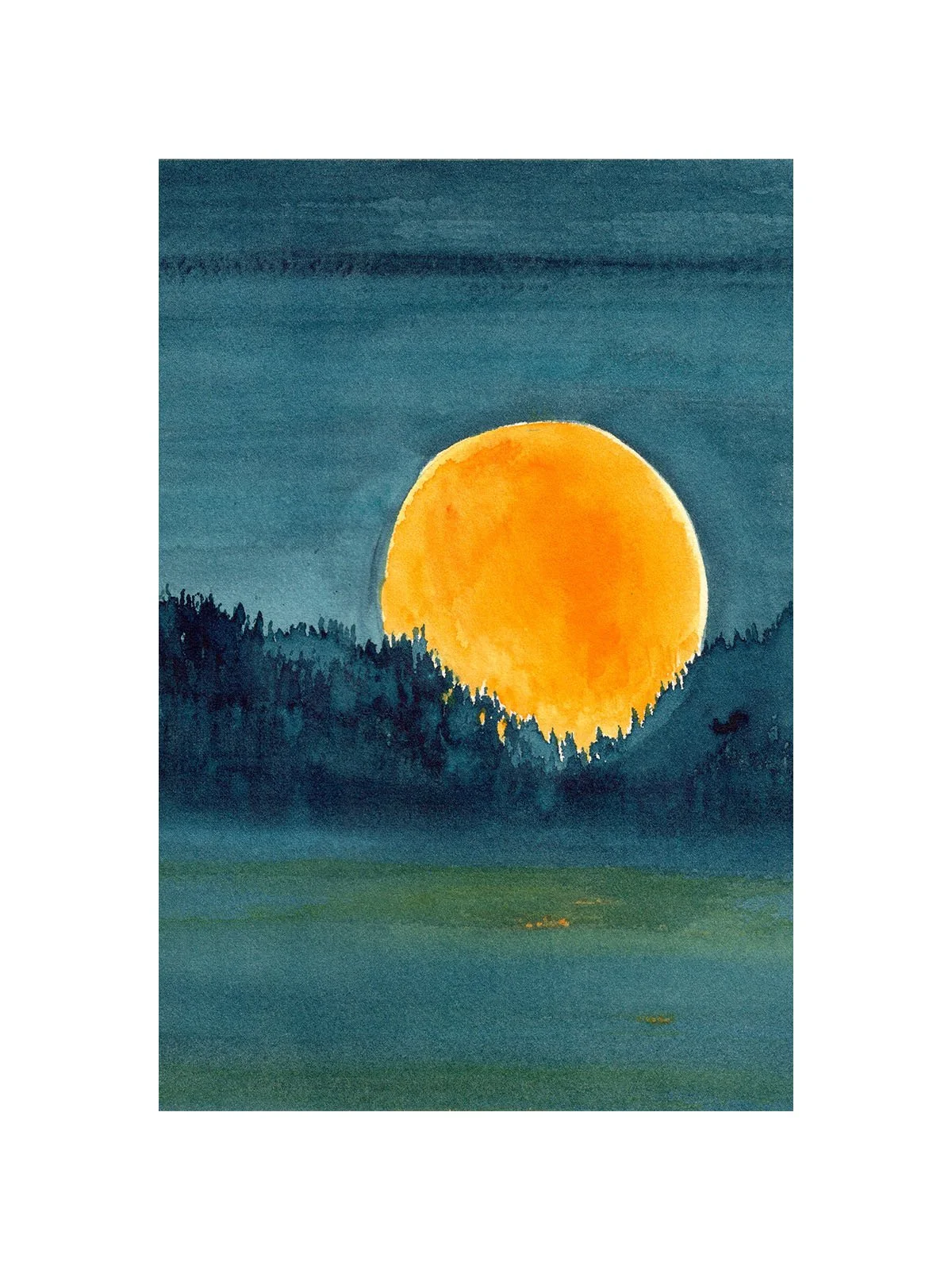 Summertime, 2023, Watercolour, 8" X8", in private collection