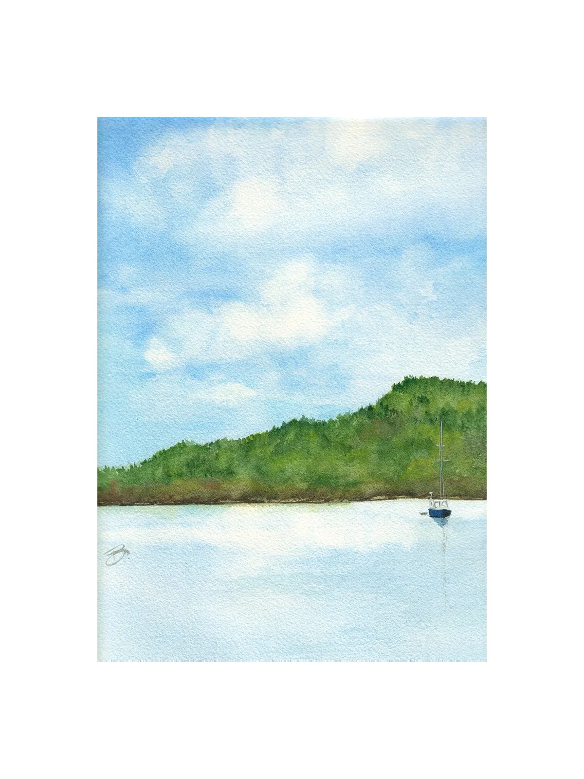 Sailboat, 2025, Watercolour, 10" X 14.25"