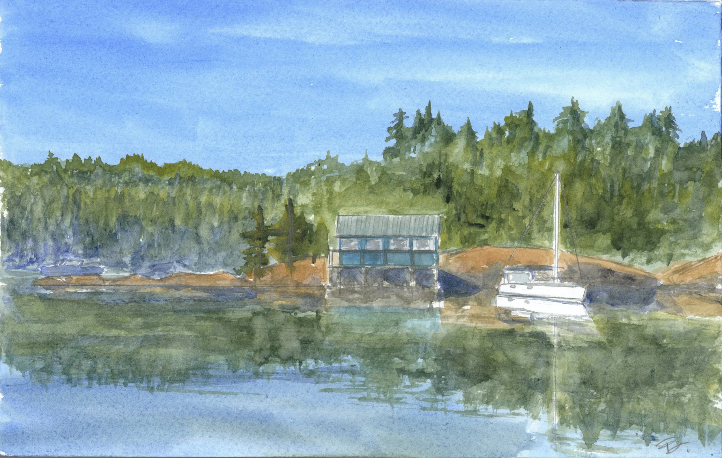 Smuggler's Cove, 2025, Watercolour, 11" X 7 "