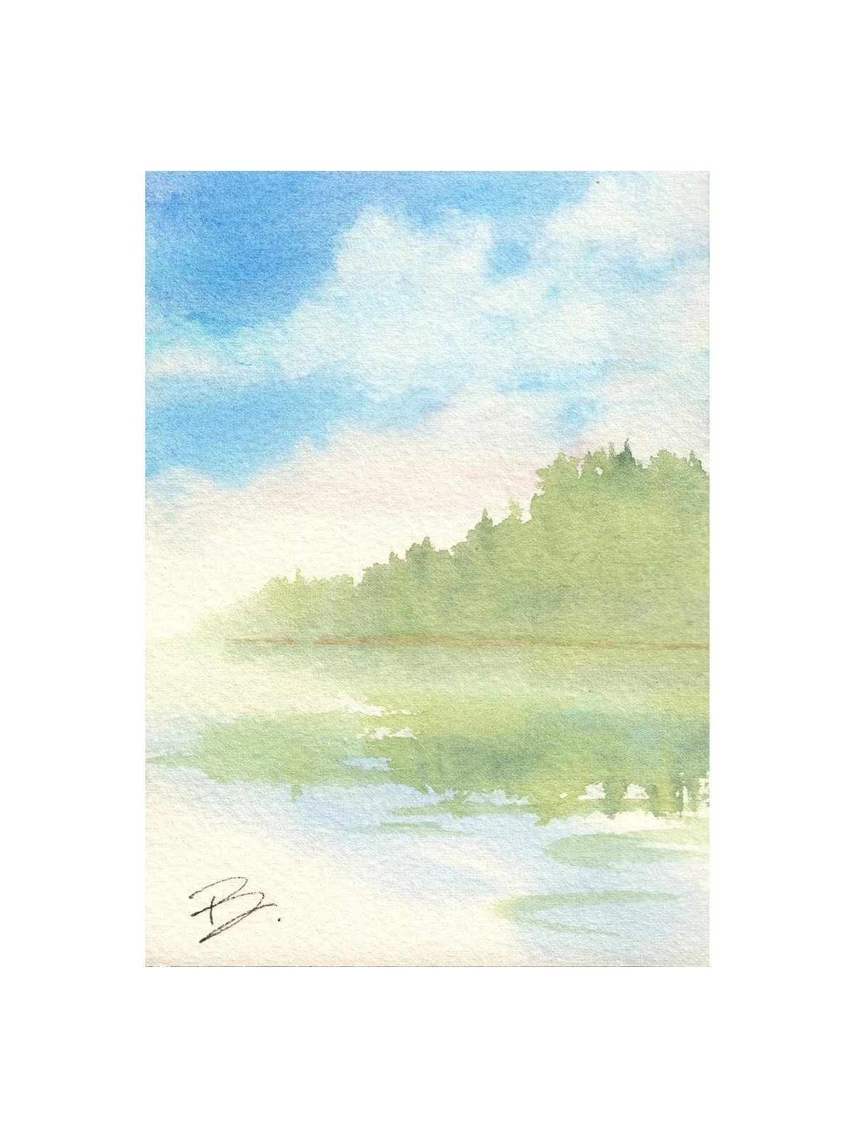 Killarney Lake, 2024, Watercolour, 4" X 6"