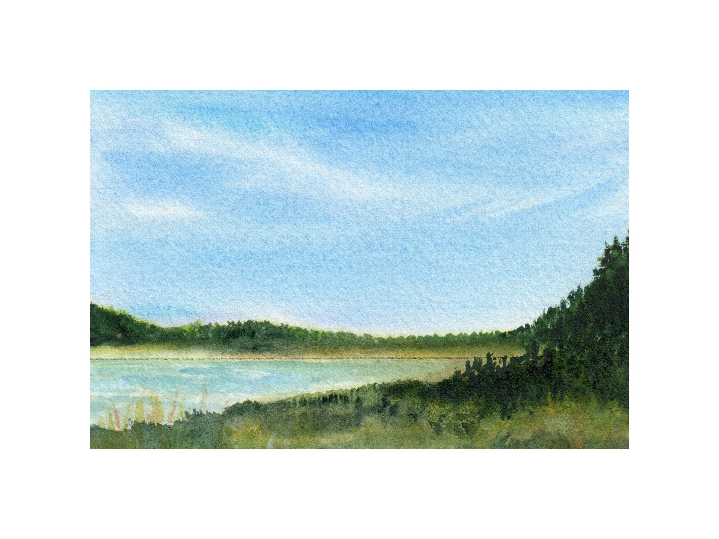 Bowen Winter Hike, 2025, Watercolour, 5" X 5." In private collection