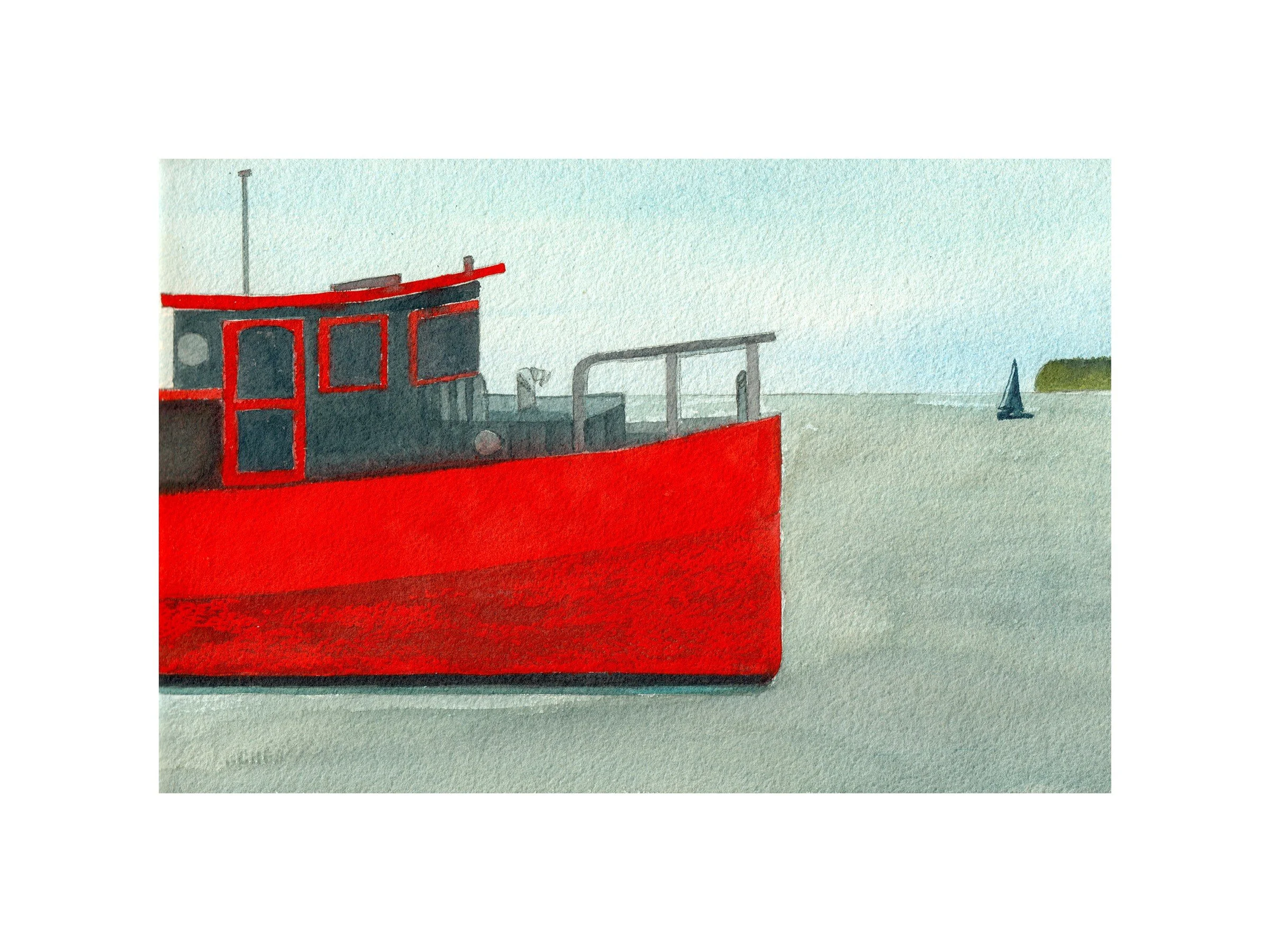 Tug, 2025, Watercolour, 23" X 15.25"