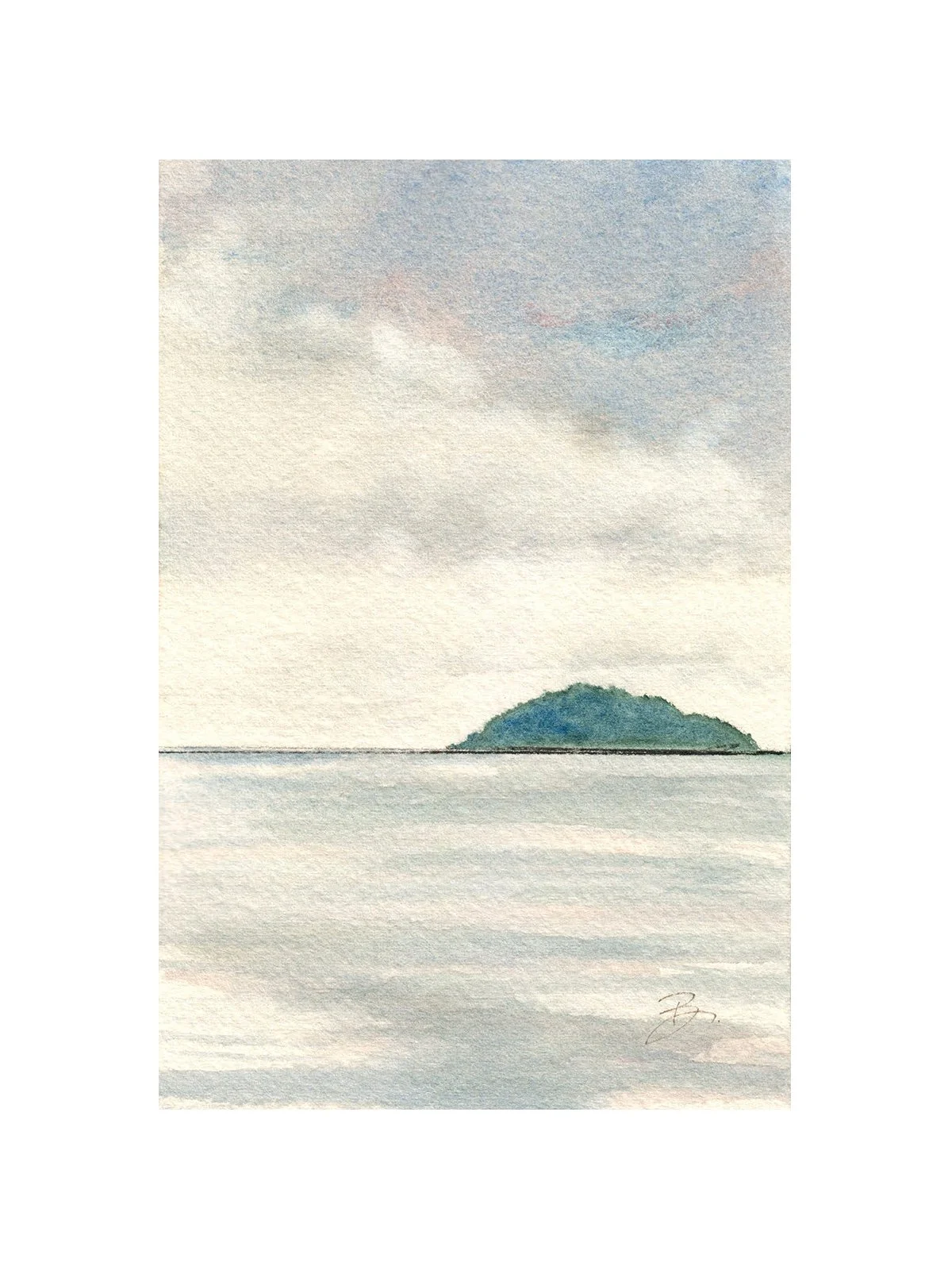 Passage Island, 2024, Watercolour, 4" X 6", in private collection