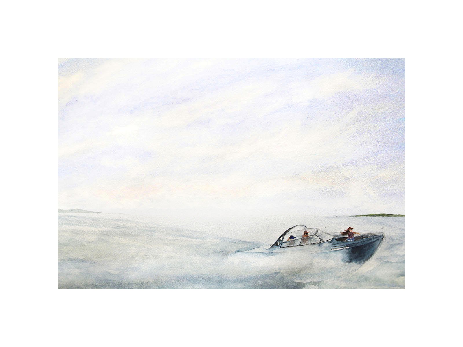 Speedboat, 2025, Watercolour, 10" X12"
