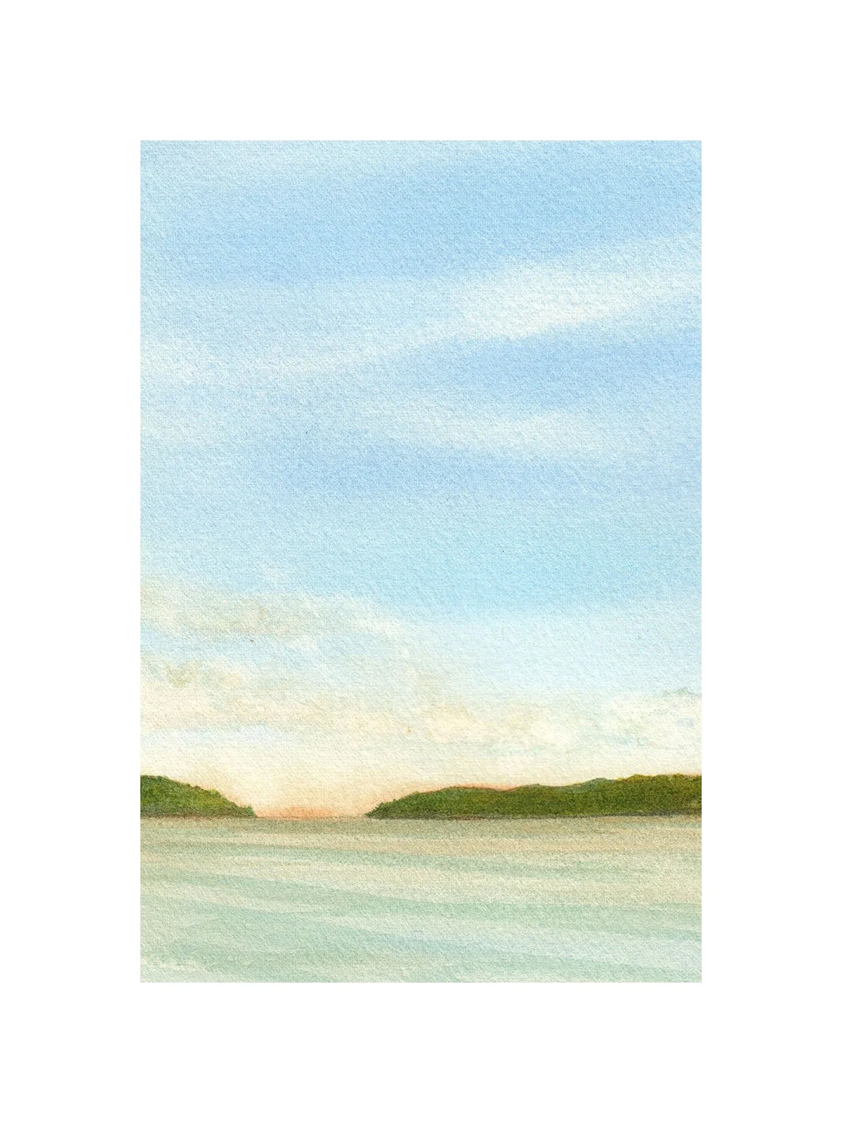 Pasley Island View, 2024, Watercolour, 8" X 8", in private collection