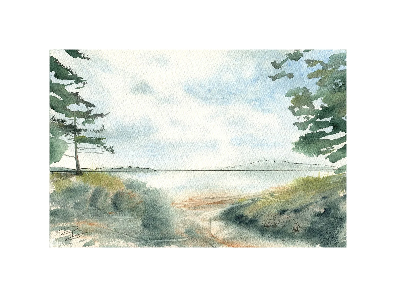 Shoreline Nook, 2025, Watercolour, 8" X10" in private collection